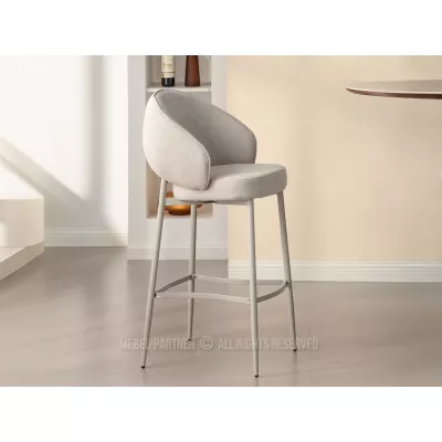 BERNARDINA gepolsterter Barhocker – beige/grau