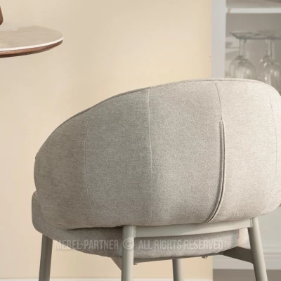 BERNARDINA gepolsterter Barhocker – beige/grau