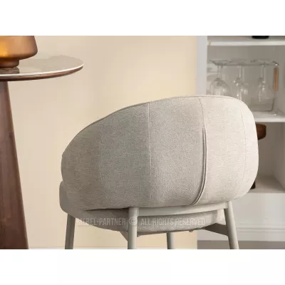 BERNARDINA gepolsterter Barhocker – beige/grau