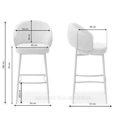 BERNARDINA gepolsterter Barhocker – beige/grau