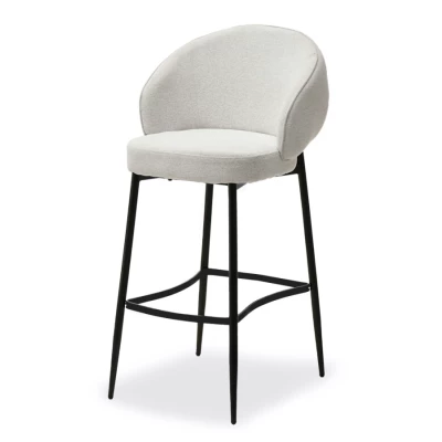 BERNARDINA gepolsterter Barhocker – hellbeige/schwarz