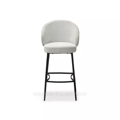 BERNARDINA gepolsterter Barhocker – hellbeige/schwarz