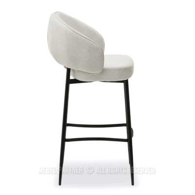 BERNARDINA gepolsterter Barhocker – hellbeige/schwarz