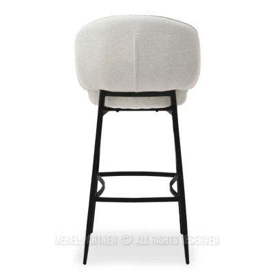 BERNARDINA gepolsterter Barhocker – hellbeige/schwarz