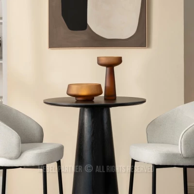 BERNARDINA gepolsterter Barhocker – hellbeige/schwarz