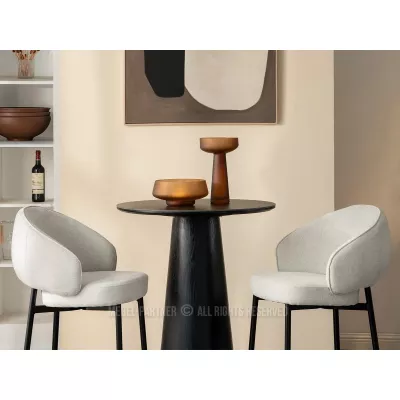 BERNARDINA gepolsterter Barhocker – hellbeige/schwarz