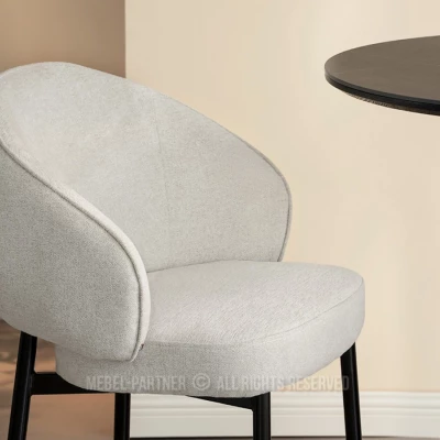 BERNARDINA gepolsterter Barhocker – hellbeige/schwarz
