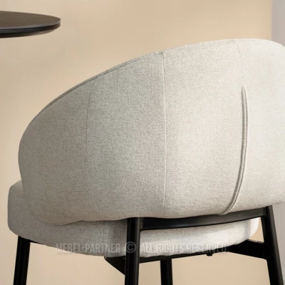 BERNARDINA gepolsterter Barhocker – hellbeige/schwarz