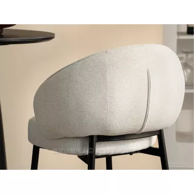BERNARDINA gepolsterter Barhocker – hellbeige/schwarz