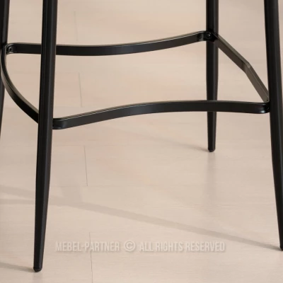 BERNARDINA gepolsterter Barhocker – hellbeige/schwarz