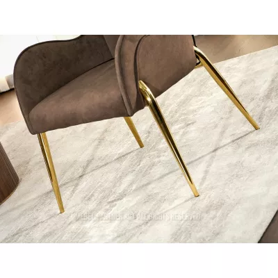 Esszimmerstuhl DALILA - braun/gold