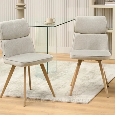 Stilvoller Esszimmerstuhl DANIJELA – Beige/Eiche