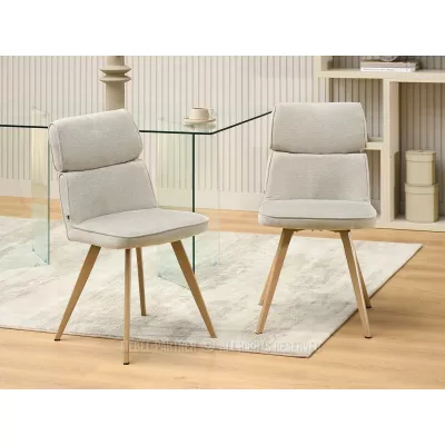 Stilvoller Esszimmerstuhl DANIJELA – Beige/Eiche