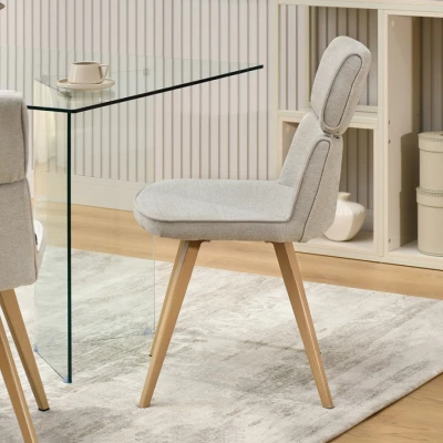 Stilvoller Esszimmerstuhl DANIJELA – Beige/Eiche