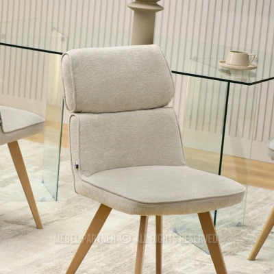 Stilvoller Esszimmerstuhl DANIJELA – Beige/Eiche