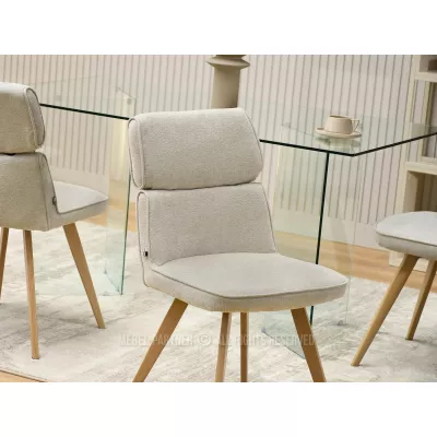 Stilvoller Esszimmerstuhl DANIJELA – Beige/Eiche