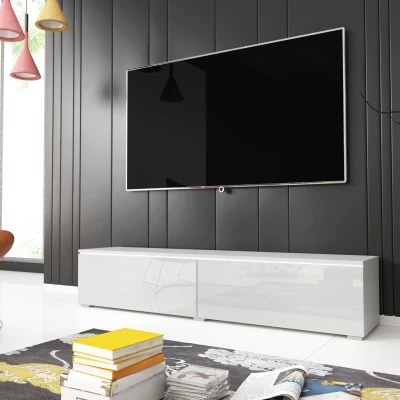 TV-Bank CERIEE 140 – weiß, weiß glänzend