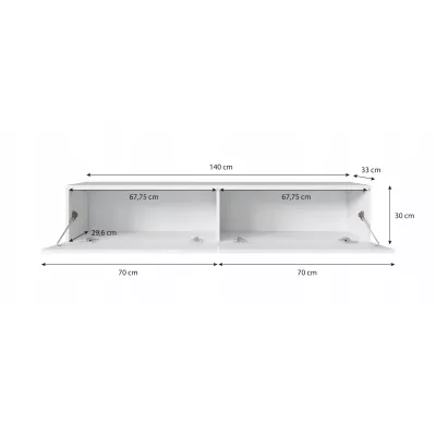 TV-Bank CERIEE 140 – weiß, weiß glänzend