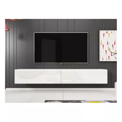 TV-Bank CERIEE 180 – weiß / weiß glänzend