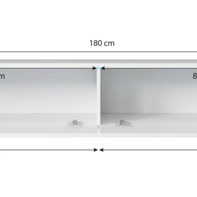 TV-Bank CERIEE 180 – Eiche Wotan / weiß glänzend