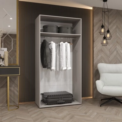 Schmaler Kleiderschrank 100 cm ELIRA 1 - Kaschmir / Kaschmirgriff