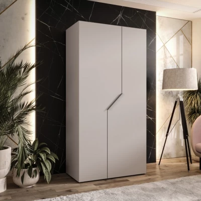Schmaler Kleiderschrank 100 cm ELIRA 1 - Kaschmir / Kaschmirgriff