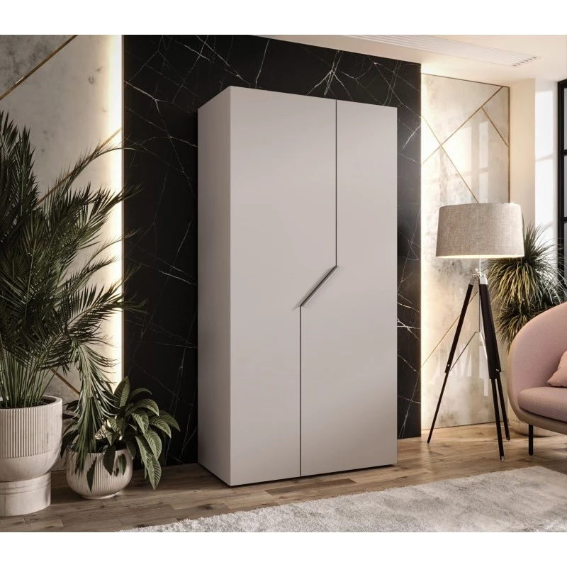 Schmaler Kleiderschrank 100 cm ELIRA 1 - Kaschmir / Kaschmirgriff