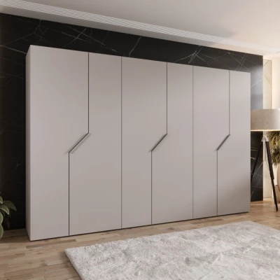 Breiter Kleiderschrank 300 cm ELIRA 1 - Kaschmir / Kaschmirgriffe