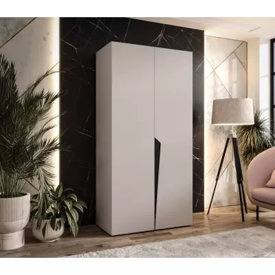Kleiderschrank 100 cm SORAYA 1 - Kaschmir / schwarzer Griff