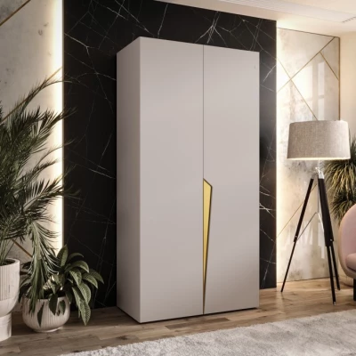 Kleiderschrank 100 cm SORAYA 1 - Kaschmir / goldener Griff
