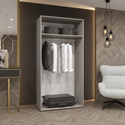 Kleiderschrank 100 cm SORAYA 1 - Kaschmir / Kaschmirgriff