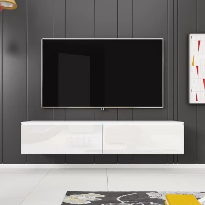 TV-Bank CERIEE 140 – weiß, weiß glänzend