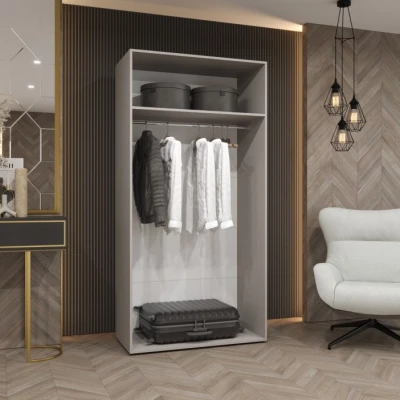 Spiegelschrank 100 cm SORAYA 3 - weiß / schwarzer Griff