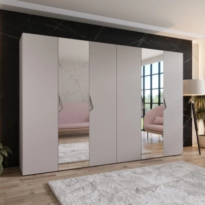 Eleganter Spiegelschrank 300 cm AMARIS 2 - Kaschmir / Kaschmirgriffe