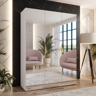 Spiegelschrank 150 cm AMARIS 3 - weiß / goldene Griffe