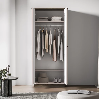 Kleiderschrank 92 cm ARLENA - Eiche / Kaschmir