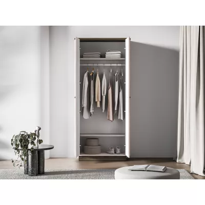 Kleiderschrank 92 cm ARLENA - Eiche / Kaschmir