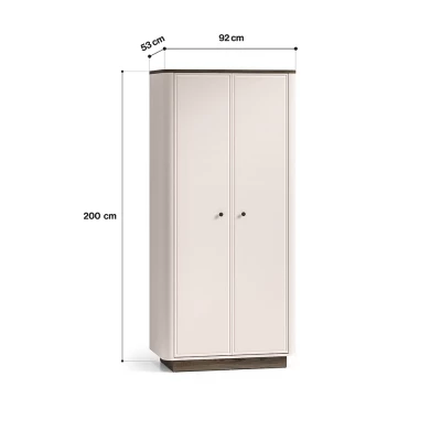 Kleiderschrank 92 cm ARLENA - Eiche / Kaschmir