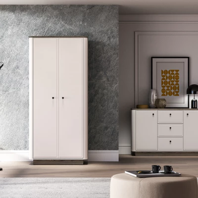 Kleiderschrank 92 cm ARLENA - Eiche / Kaschmir