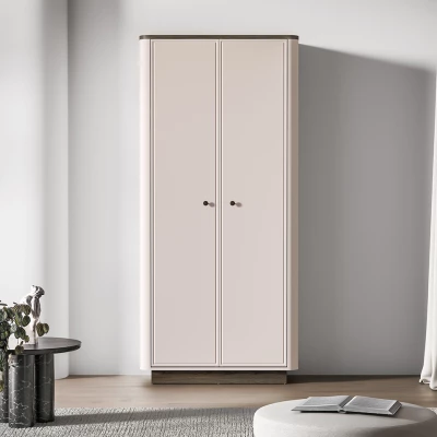 Kleiderschrank 92 cm ARLENA - Eiche / Kaschmir