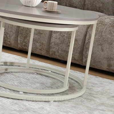 JACEK Couchtisch-Set – Beige/Creme