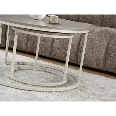 JACEK Couchtisch-Set – Beige/Creme