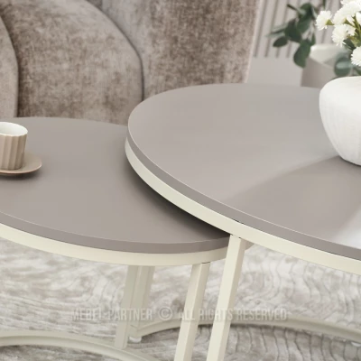 JACEK Couchtisch-Set – Beige/Creme