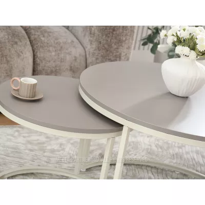 JACEK Couchtisch-Set – Beige/Creme
