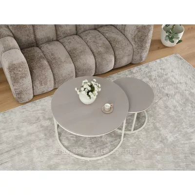 JACEK Couchtisch-Set – Beige/Creme