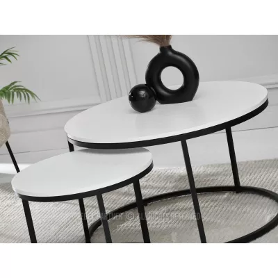 Couchtisch-Set JACEK – weiß/schwarz