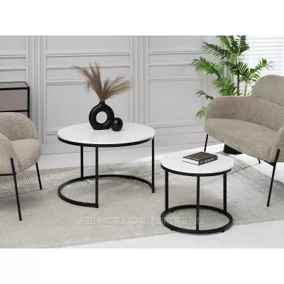 Couchtisch-Set JACEK – weiß/schwarz