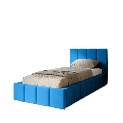Gepolstertes Einzelbett 80x200 mit Stauraum BURKE - blau