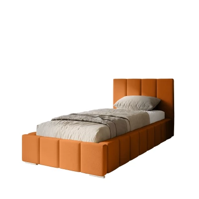 Gepolstertes Einzelbett 80x200 mit Stauraum BURKE - rot