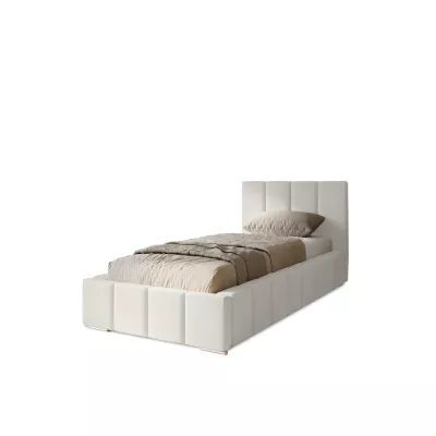 Gepolstertes Einzelbett 80x200 mit Stauraum BURKE - weiß